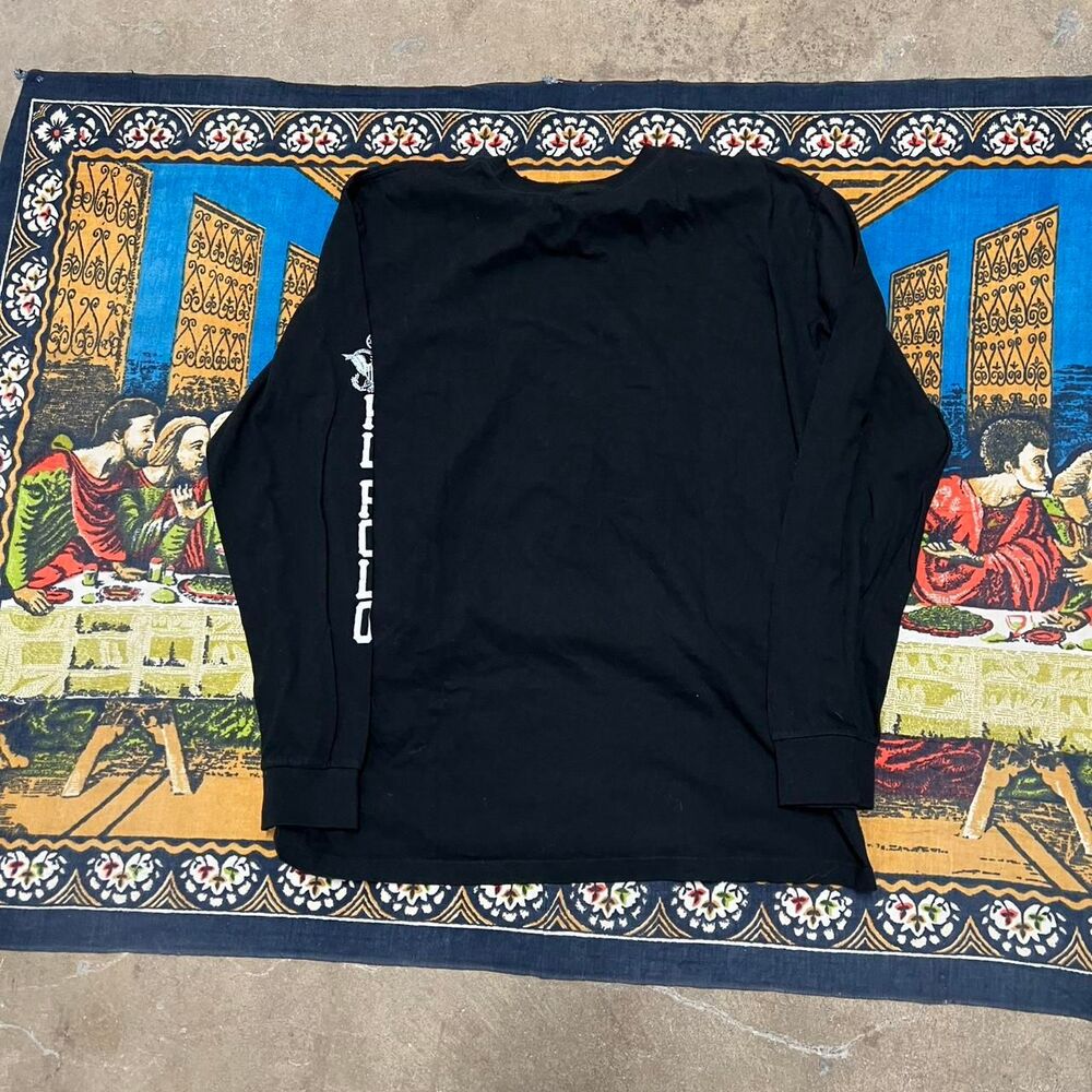 Polo Ralph Lauren Men's Black and White T-shirt Long Sleeve Americana y2k Skater - Picture 4 of 6